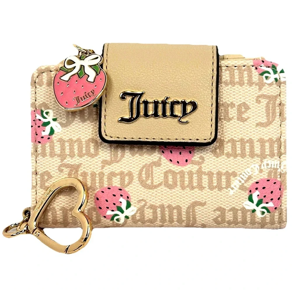 Juicy Couture Strawberry Wallet Keychain Card Holder Berry Sweet NWT